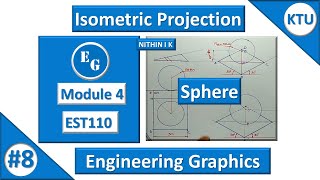 Isometric Projection  Sphere  8  KTU Engineering Graphics [upl. by Viddah]