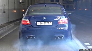 BMW M5 E60 with Eisenmann Race Exhaust INSANE Launches amp Burnouts [upl. by Nnateragram]