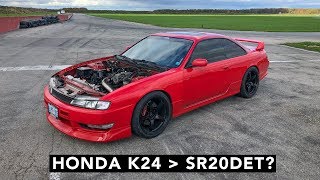 Honda KSwap Nissan 240SX Track Review [upl. by Atnuahc]