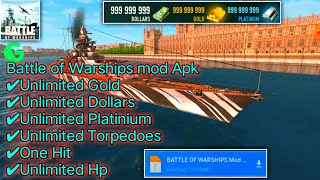 ⚡Battle of Warships Mod Apk get GoldDollars and platinum one hit tutorial [upl. by Yokum]