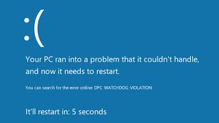 Fix DpcWatchdogviolation on Microsoft Windows 10 7 and 8 [upl. by Ennayhc442]