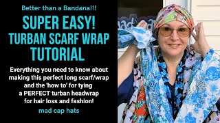 DIY Turban long scarf headwrap tutorial How to make one How to wear one [upl. by Ahseem]