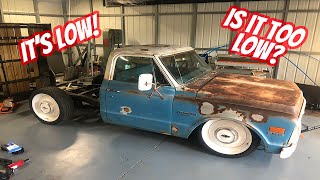 CPP Chevy C10 Air Bags Installed and Too Low  Project Blue Collar [upl. by Bonita]