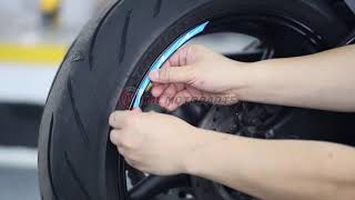 How to Install 17 Wheel Sticker Rim Skin Decals Perfectly  MC Motoparts [upl. by Anor]