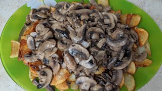 Qovurilgan Kartoshka Qoziqorin bilan Жаренная Картошка с Грибами  Fried Potatoes with Mashroom [upl. by Onoitna588]