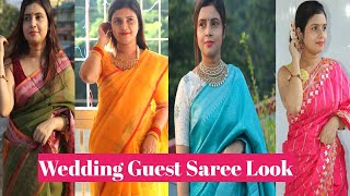 Wedding Guest Saree Look  Saree for weddings  Amazon Saree haul [upl. by Billy]