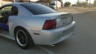 2001 Mustang V6 straight pipe wFlowmaster 40s [upl. by Eirol]