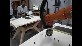 Position Control of KUKA using Novint Falcon Haptic Device [upl. by Frohman]