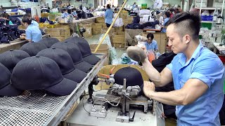 Perfect Work Thousands of Baseball Cap Mass Production Process Amazing Hat Factory [upl. by Ahsad]