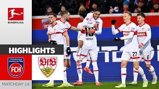 Working victory at the Brenz  1 FC Heidenheim 1846  VfB Stuttgart 13  Highlights  MD 14 [upl. by Eeclehc]