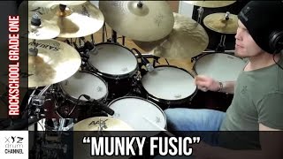 quotMunky Fusicquot Rockschool Grade 1  Dunx Drum School [upl. by Yerac]