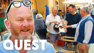 “Best Market I’ve Ever Been To” Drew Visits The Largest Antiques Market In Italy  Salvage Hunters [upl. by Inej602]