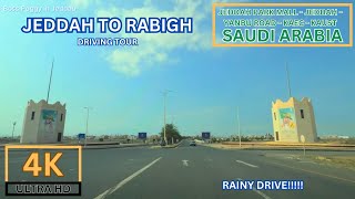 4K A Rainy Morning Drive from Jeddah to Rabigh  Day Tour [upl. by Arehsat]