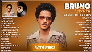 Bruno Mars Greatest Hits Full Album 2024  Bruno Mars Best Songs Playlist 2024 With Lyrics 1080p 25f [upl. by Ardella]