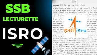 SSB Lecturette  ISRO with PDF Notes [upl. by Aihtebat]