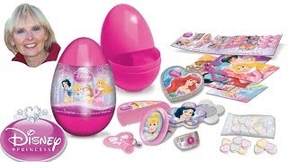 ♥♥ Unwrapping 5 Disney Princess Surprise Easter Eggs Containing Sweets and a Surprise [upl. by Hewie]