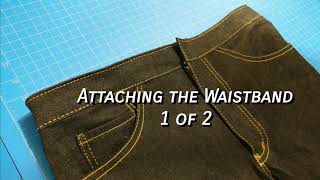 How to Sew Waistband on Jeans part 1  Beginners Guide [upl. by Anilehs]