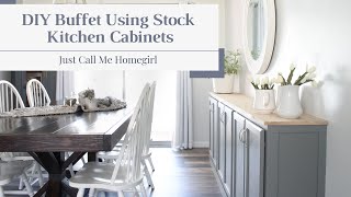 Building a DIY Buffet using Stock Kitchen Cabinets [upl. by Yleoj]