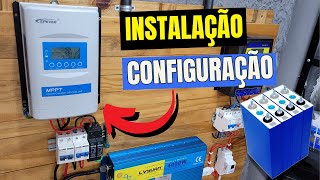 Epever MPPT XTRA 40A Como ligar e configurar o controlador para as Baterias LifePo4 no OFFGRID [upl. by Healy873]