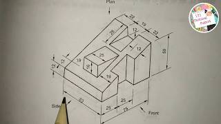 How to draw orthographic projection in Hindi bharatkebloge iti drawing paper Engineering [upl. by Ettelrats58]