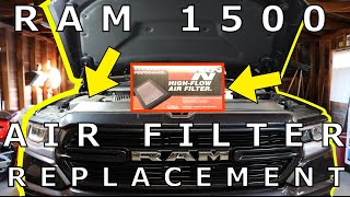 2019 RAM 1500 Air Filter Change  KampN Air Filter [upl. by Idnas]