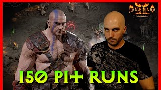 Diablo 2 Resurrected  150 Pit runs With Barb Pitzerker Best MFer in the Game [upl. by Lerrej]