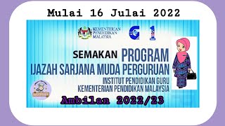 SEMAKAN CALON BERJAYA KEMASUKAN PROGRAM IJAZAH SARJANA MUDA PERGURUANPISMP AMBILAN 202223 [upl. by Elacim]