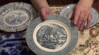 Difference between Currier amp Ives dishes and genuine antiques nearly 200 yrs old [upl. by Neenaej]