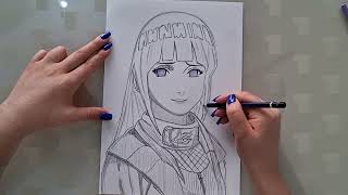 Drawing HINATA from Naruto Made EASY for Beginners anime drawing how to draw easy drawing [upl. by Varick]