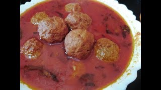 Kaima Unde Saaru in kannadamutton keema balls currymutton koftasoft meat balls curry [upl. by Natsreik]