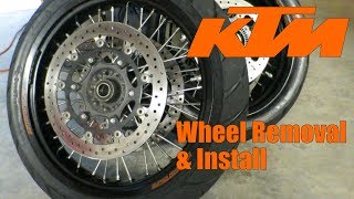 KTM Wheel Removal and Install  Back in the Garage [upl. by Anauqcaj]