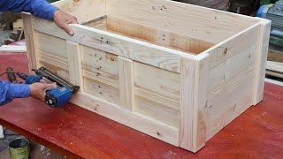 Great Idea On Pallet Woodworking Project  How to Make A Storage Chest From Recycled Wood [upl. by Adamec348]