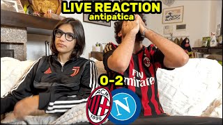 MILAN 02 NAPOLI LIVE REACTION antipatica [upl. by Ciredor]