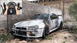 Rebuilding Nissan Skyline R34  Forza Horizon 5  Steering Wheel Gameplay [upl. by Weide245]