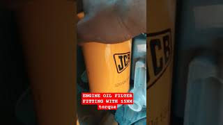 ENGINE OIL FILTER FITTING WITH 15NM torque 3dx jcb reels viral shorts ytshorts jcbmachines [upl. by Toiboid]