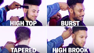 How to Cut 12 Types of Fade Haircuts  GQ [upl. by Llerahs739]