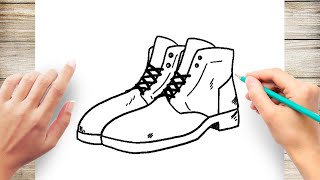 How To Draw Boots Step by Step [upl. by Adrial]