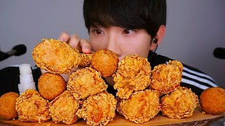 BHC 후라이드 닭다리 치킨 치즈볼 리얼사운드 먹방 ASMR FRIED CHICKEN CHEESE BALLS Social EATING SOUNDS Mukbang Show チキン [upl. by Loni]