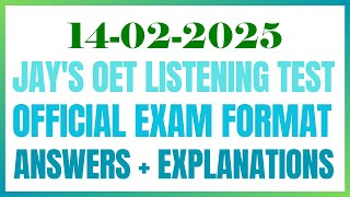 OET LISTENING TEST 14022025 oet oetexam oetnursing oetlisteningtest [upl. by Eiliah380]