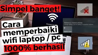 CARA MEMPERBAIKI WIFI LAPTOP 1000 BERHASIL [upl. by Allecram952]