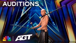 Titos Tsai showcases an audition like no other  Auditions  AGT 2023 [upl. by Nissensohn]