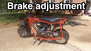 Coleman CC100X brake adjustment  Easy mini bike fix [upl. by Huston35]