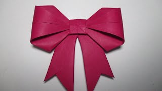 Paper Bow  How To Make Paper Bow Easy [upl. by Dilly]