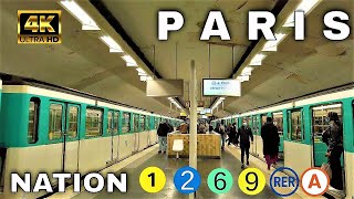 🇫🇷Paris NATION Station RATP  All Metro and RER Train 【4K】 [upl. by Zeb]