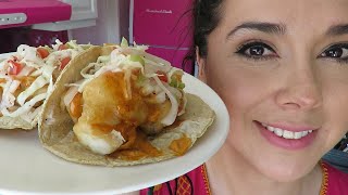 Tacos de pescado capeado y frito con salsa de col y jitomateMarisolpink [upl. by Yellhsa]