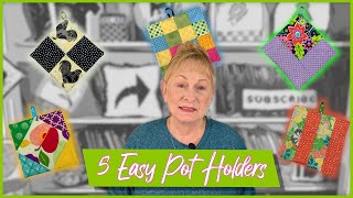 5 Easy Pot Holders  The Sewing Room Channel [upl. by Erdna]