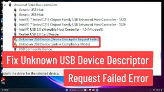 2024 Updated Fix Unknown USB Device Device Descriptor Request Failed Error In Windows 111087 [upl. by Nolahc]