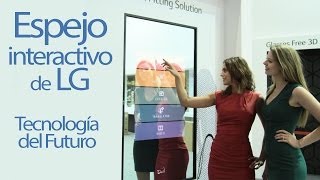 Tecnología del Futuro Un espejo interactivo de LG en el MWC 2014 [upl. by Hakkeber402]