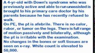 Pediatrics USMLE step3 MCQ and clinical case 1 Downs syndrome boy refused to walk [upl. by Ramal]