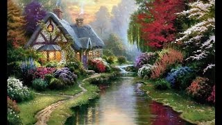 How To Paint a Landscape Like Thomas Kinkade Bridge of Faith part I [upl. by Tam]